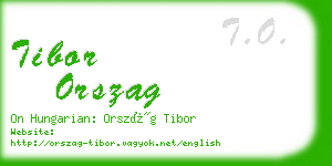 tibor orszag business card